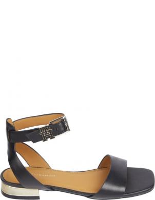 TOMMY HILFIGER sandales sievietēm, Melna, Hardware flat sandal