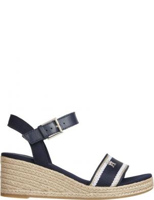 TOMMY HILFIGER sandales sievietēm, Zila, Webbing wedge sandal