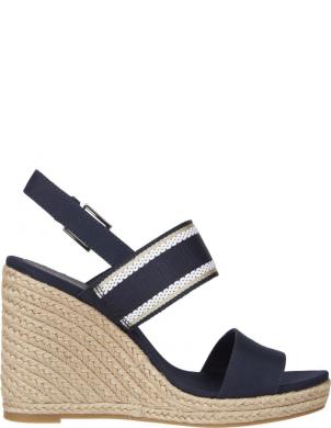 TOMMY HILFIGER sandales sievietēm, Zila, Webbing high wedge sandal