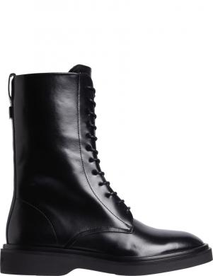 CALVIN KLEIN zābaki sievietēm, Melna, Flat mid lace up boot