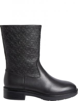 CALVIN KLEIN zābaki sievietēm, Melna, Flat ankle boot mono mix