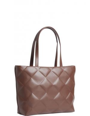 CALVIN KLEIN rokassomiņa sievietēm, Brūna, Diamond quilt medium shopper