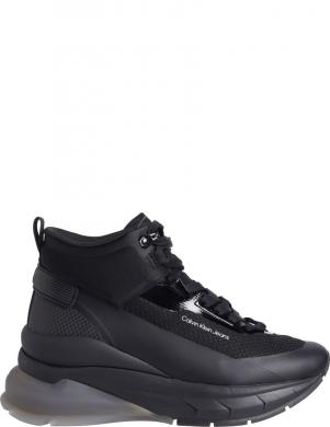 CALVIN KLEIN JEANS zābaki sievietēm, Melna, Wedge runner lace up booties