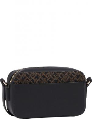TOMMY HILFIGER plecu soma sievietēm, Melna, Jacquard camera bag