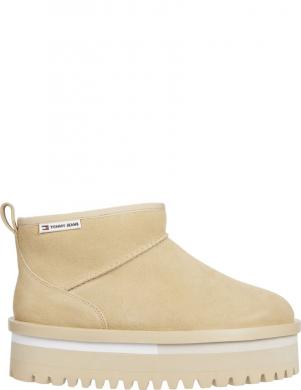 TOMMY JEANS sieviešu zābaki ar apsildi, Krēmīga/Smilšu, Flatform boot