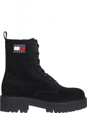 TOMMY JEANS zābaki sievietēm, Melna, Urban lace up booties