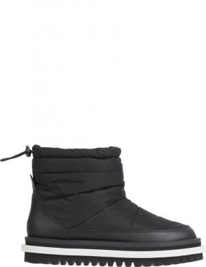 TOMMY JEANS sieviešu zābaki ar apsildi, Melna, Padded flat boot