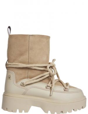 TOMMY HILFIGER sieviešu zābaki ar apsildi, Krēmīga/Smilšu, Real shearling snowboot