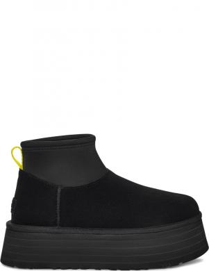 UGG apsildāmi zābaki sievietēm, Melna, Classic mini dipper warm boots