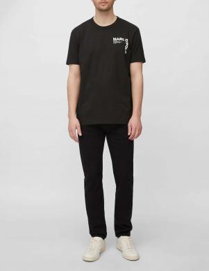 MARC O POLO vīriešu melns kokvilnas krekls ar īsām piedurknēm