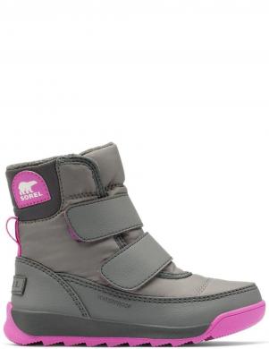 SOREL pelēki zābaki ar siltinājumu meitenēm TODDLER WHITNEY™ II STRAP WP booties