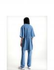 CALVIN KLEIN Jeans sieviešu zila kleita Utility belted shirt dress