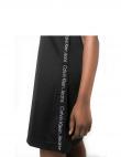 CALVIN KLEIN Jeans sieviešu melna kleita Logo tape loose mlano dress