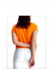 CALVIN KLEIN Jeans sieviešu oranžs T-krekls Ny logo baby tee