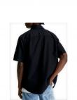 CALVIN KLEIN Jeans vīriešu melns krekls Linen short sleeve shirt