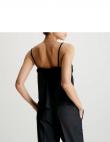 CALVIN KLEIN sieviešu melna blūze ar lencēm Recycled cdc cami top