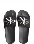 CALVIN KLEIN JEANS vīriešu melnas čības Slide monogram