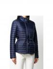 MICHAEL KORS sieviešu zila viegla jaka Belted packable puffer