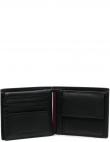 TOMMY HILFIGER vīriešu melns maks TH PREMIUM CC FLAP AND COIN