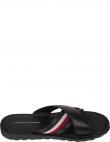 TOMMY HILFIGER vīriešu melnas čības Criss cross sandal