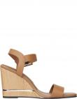 TOMMY HILFIGER sieviešu brūnas sandales Hardware wedge sandal