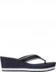 TOMMY HILFIGER sieviešu zilas čības Webbing wedge sandal