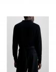 CALVIN KLEIN vīriešu melns džemperis Merino polo sweater
