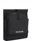 TOMMY HILFIGER vīriešu melna mugursoma Monotype rolltop backpack