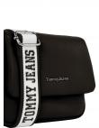 TOMMY JEANS sieviešu melna plecu soma City girl flap crossover