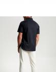 TOMMY HILFIGER vīriešu melns t-krekls ar īsām piedurknēm Flex poplin rf shirt s/s