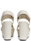 CALVIN KLEIN JEANS sandales sievietēm, Krēmīga/Smilšu, Wedge sandal webbing