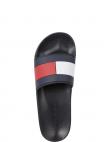 TOMMY HILFIGER čības vīriešiem, Melna, guma pool slide