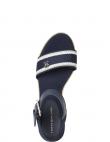 TOMMY HILFIGER sandales sievietēm, Zila, Webbing wedge sandal