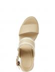 TOMMY HILFIGER sandales sievietēm, Krēmīga/Smilšu, Webbing high wedge sandal