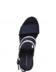TOMMY HILFIGER sandales sievietēm, Zila, Webbing high wedge sandal