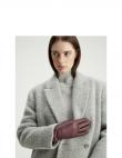 CALVIN KLEIN cimdi sievietēm, Ķiršu/Bordo, Metal leather gloves