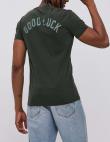 SUPERDRY vīriešu tumši zaļš kokvilnas krekls OVERDYE COLLEGIATE STATE T-SHIRT ERKEK