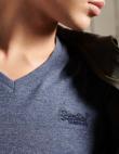 SUPERDRY vīriešu zils kokvilnas krekls COTTON CLASSIC V-NECK T-SHIRT