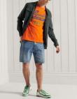 SUPERDRY vīriešu oranžs kokvilnas krekls COLLEGIATE GRAPHIC T-SHIRT
