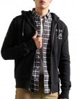 SUPERDRY vīriešu melns džemperis ar kapuci un aplikāciju MILITARY NON BRAND ZIP HOOD