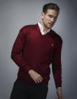 PHILIP LOREN bordo krāsas vīriešu kokvilnas džemperis