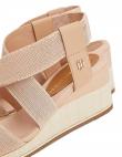 TOMMY HILFIGER sieviešu smilšu krāsas sandales ELASTIC LOW WEDGE SANDALS
