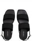 CALVIN KLEIN sieviešu melnas sandales Squared flat sandal