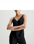 CALVIN KLEIN sieviešu melna blūze ar lencēm Recycled cdc cami top