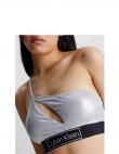 CALVIN KLEIN UW sieviešu pelēks peldkostīma krūšturis Swim one shoulder top