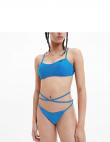 CALVIN KLEIN UW sieviešu zilas apakšbikses String side tie