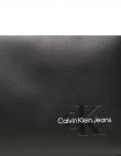 CALVIN KLEIN JEANS sieviešu melna soma pār plecu Sculpted rounded tag crossbody