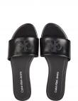 CALVIN KLEIN JEANS sieviešu melnas čības Flat sandal slide