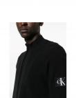CALVIN KLEIN JEANS vīriešu melns džemperis Core badge sweater zip through