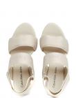 CALVIN KLEIN JEANS sandales sievietēm, Krēmīga/Smilšu, Wedge sandal webbing